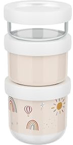 Mepal - Snackbox stapelbar 3-teilig Mio - Stapeln nach Bedarf - Mikrowellen- und Gefrierfachgeeignet - Auslaufsicher - Spülmaschinengeeignet - 100 + 175 + 275 ml - Sunshine & Rainbow