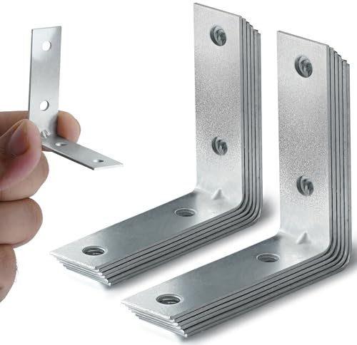 Staffa angolare per legno, 25 mm x 25 mm x 13 mm, staffe in acciaio zincato con viti per il fissaggio e la riparazione di mobili, scaffali, finestre e armadi (50 mm x 50 mm x 15 mm, 12 pezzi)