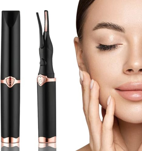 DASIAUTOEM Beheizbare Wimpernzange, Elektrische Wimpernbürste, 2 in 1 Wimpernformer, Schnelles Aufheizen Wimpern Curler mit 3 Temperaturmodi für alle Wimpern, Schneller, Lang Lasting Makeup (Schwarz)