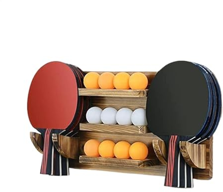 Platzsparender Tischtennishalter, großes Fassungsvermögen, Schlägerdisplay und Aufbewahrung, kompakte Paddelhalterung für 6 Schläger und 12 Bälle, ideal für Organisation und Aufbewahrung,