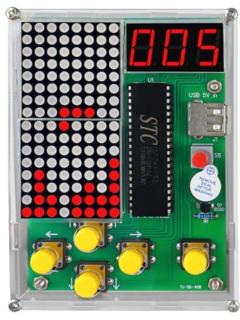 DIY Spielekonsole Löt Bausatz Elektronik Baukasten, DIY Games Console Handheld Kit 4 Retro-Spiele Lötübungs Set Übungs-DIY Spielekonsole Löten, für Löten Erwachsene und Wissenschaft Bildung
