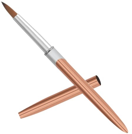 TOVINANNA Pinceau à Ongles Métallique Rose Doré Outil de Nail Art Portable pour Manucure et Dessin Pinceau de Peinture pour Ongles et Décoration pour Usage Professionnel et Personnel