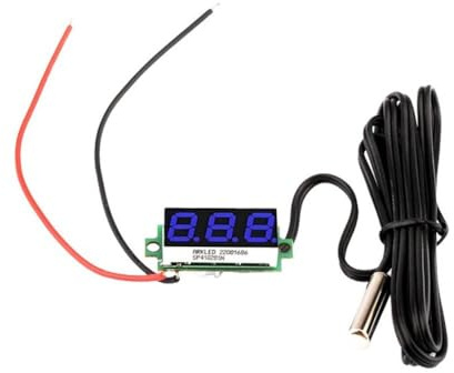 FACAIIO Digitales Thermometer mit LED-Anzeige und Temperatursonde für Auto, Raum und Kühlschrank, DC 4-28 V, -50 bis 125 für Reichweite