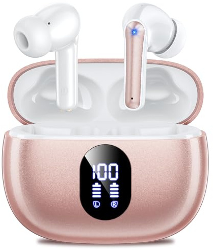 Bluetooth Kopfhörer 2026, HiFi-Tiefbass, Kopfhörer Kabellos Bluetooth 5.4 | In-Ear Kopfhörer, 4 ENC-Mikrofone für klare Anrufe, 48 Std., LED-Anzeige, IPX7 Sport-Earbuds, für iPhone/Android und Reisen