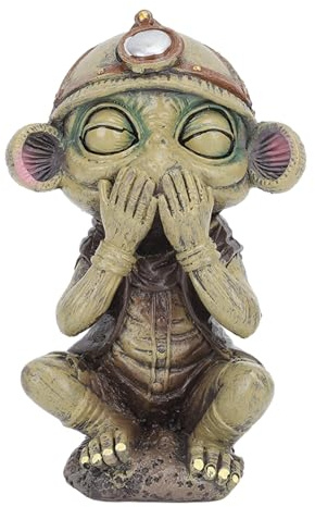 DGLDCSHUAI UFO Außerirdische Garten-Alien-Statuen Figur Harz Alien-Skulptur Lustige Hausgarten-Dekoration