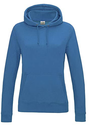 AWDis Women's Girlie College Hoodie, Blue (Sapphire Blue), 12 (Manufacturer Size:Medium)