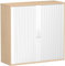Gera Möbel Schranksystem Flex Querrollladenschrank, Holzdekor, Silber/buche, 120 x 42.5 x 118.2 cm