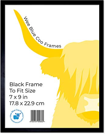 9x7 Black Wooden Picture Frame 9 x 7 Inch (22.86 x 17.18cm) Picture Framing Glass Photo Frame