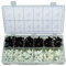 Alkan - Nagelschellen Kabelschellen Universal Kabelklemmen Sortiment 4-12 mm schwarz weiss 390-tlg (im Aufbewahrungsbox/Sortimentsbox)