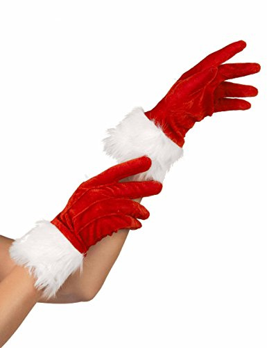 DEGUISE TOI Generique - Weihnachtsfrau Handschuhe rot-Weiss