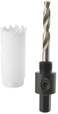 22mm HSS Hole Saw Holesaw Bi-Metal Blade Cutter Drill and Drill Adaptor Arbor