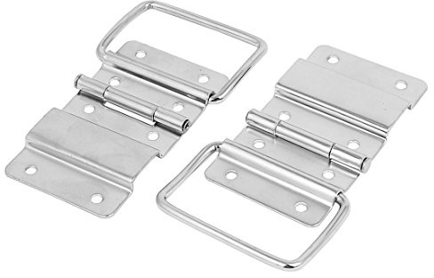 Sourcingmap Wooden Case Air Box 85mmx49mm Metal Positioning Support Hinges Silver Tone 2pcs