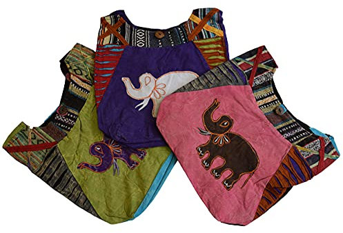 Simandra Patchwork Tasche Umhängetasche Handtasche Beuteltasche Tragetasche Schultertasche Tiermotiv (Elefant)