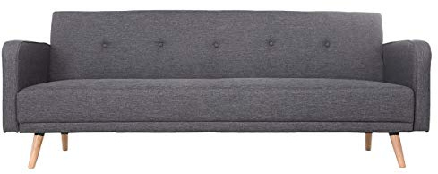 Miliboo Schlafsofa 3 Plätze skandinavisches Design Dunkelgrau Ulla