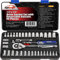 40 Pieces - EPAuto 1/4-Inch & 3/8-Inch Drive Socket Set with Reversible Ratchet