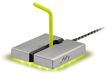 Xtrfy B1, Mouse Bungee mit USB-Hub (4 Anschlüsse), LED-Beleuchtung, Flexibler Kabelhalter für Gaming-Maus, Optimiert für esports, Rutschfest, Xtrfy Yellow