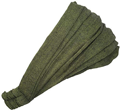 Gheri Elastisches Hippie-Bandana-Stirnband aus Baumwolle, einfarbig, Schlichtes Grün