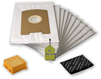 eVendix Filterset kompatibel mit Vorwerk Tiger, Kobold VT 260: 10 Staubsaugerbeutel, ähnlich FP 260, Staubbeutel + 1 Hygiene-Mikrofilter Hepa + 1 Aktivkohle-Filter