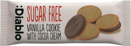 Vanilla Cookie With Cocoa Cream - Mini Pack Cookie Creams Biscuits - No Added Sugar Free Diablo 44g (Pack of 1)