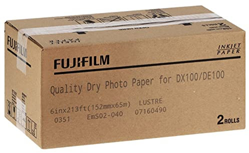 FUJI Druckerpapier für Tintenstrahldrucker, glänzend, 220 g, für Frontier DX100/DE100-152 mm x 65 m, 2 Rollen