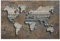 Bilderwelten Glasbild Wandbild Glas Kunstdruck Holz Rost Weltkarte 80 cm x 120 cm