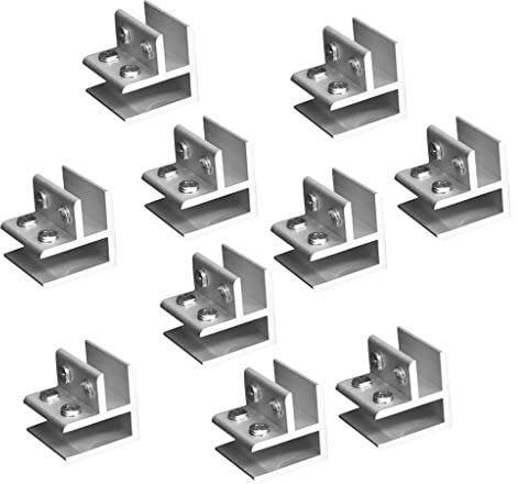 Fenteer 10PCS 90 Degree Glass Angle Corner Clamp Handrail Balustrade Clip Bracket -12MM Glass