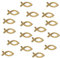 Oblique Unique® 18 Holz Fische Streuartikel für Taufe Kommunion Konfirmation Streudeko Tischdeko Verzierung - Gold