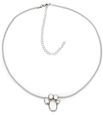 2714 Shine Pfote Magnet Kettenanhänger Energetix 4You inkl. Magnetix Silikonkette grau Hund Katze Tatze Bär Silber mit SURPREME Swarovski Crystal