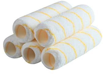 Bates- Large Paint Roller Covers, 5 Pack, 1.3 cm Nap, Microfiber Paint Roller 23 cm | Replacement Paint Roller Sleeves for Walls Cabinets Trim & Doors Smooth Rolling Fits 9 Small Roller Frames