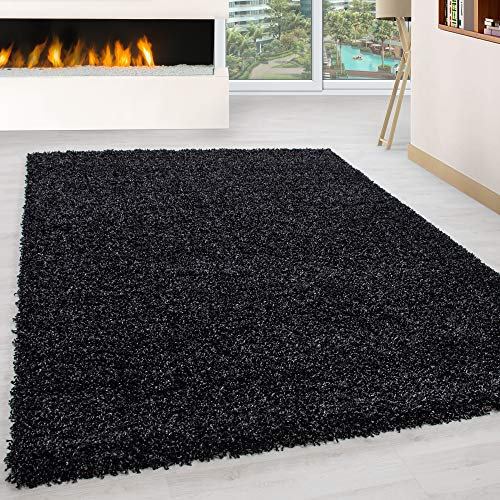 HomebyHome Shaggy Teppich 300x400 cm XXL für Wohnzimmer - Shaggy Teppich Hochflor Anthrazit Extra Weich und Flauschig - Langflor Groß Teppiche für Schlafzimmer, Esszimmer, Küche, Flur - Carpet, Halı