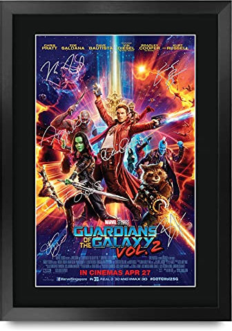 HWC Trading A3 FR Guardians of the Galaxy Vol 2 Chris Pratt und Cast Geschenke Printed Poster Autogramm Bild für Film-Memorabilia Fans - A3 Eingerahmt