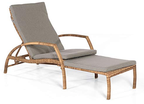 Sonnenpartner Sonnenliege Mauritius Aluminium mit Polyrattan Natura-antik Gartenliege mit Auflage