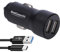 NWNK13 Fast Car Charger for Samsung Galaxy S10 lite Mobile Phone in Car Charger 2 Port USB Car Adapter Fast Charging 3.4A with 1mt Type C USB Cable High Speed Lead Wire (Black)