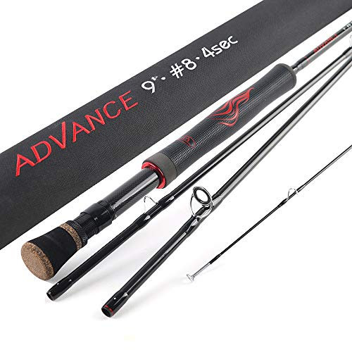 MAXIMUMCATCH Advance Fliegenrute, Superleicht, Spitzenaktion, IM12 30T+40T Kohefaser Rutenblank, 9FT 5/6/8WT (9FT 8WT 4 Teile)
