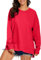 APEIYU Ladies Sweatshirts Long-Sleeve Split-Hem Tunic Tops Oversized Shirts Casual Batwing Loose Blouses Tops T Shirts For Women Red XL
