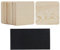 Belle Vous Natürliche Holzbrettchen zum Gestalten Holzscheiben Deko (12er Pack) - L9,3 x B9,3cm Leere Holzplatten zum Basteln mit Rutschfesten Schaumstoff-Punkten - DIY Malerei, Pyrographie & Scrabble