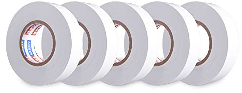 ADHES Weiß Isolierbänder Elektriker Klebeband Iso tape 19 mm x 20 m,5 Rollen