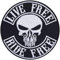 Biker Aufnäher bestickt Live free - Ride free Aufbügler/Patch zum annähen | Jeans Flicken/Bügelbilder Motorrad Applikation für Leder und Motorradzubehör | 90x90mm