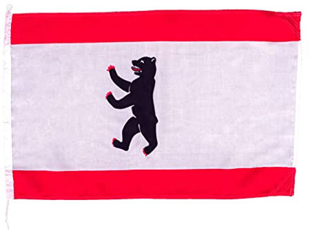 Netflags Regionalflagge Berlin, Schiffsflagge mit 160 g/qm Stoffgewicht, 14 verschiedene Größen und Varianten im Quer- und Hochformat (150 x 250 cm)