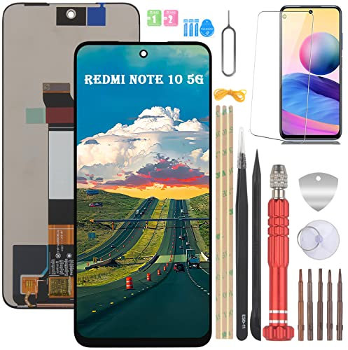 YHX-OU para Xiaomi Redmi Note 10 5G M2103K19G M2103K19C Pantalla LCD Conjunto de Digitalizador Táctil Reemplazo de Pantalla con Herramienta de Instalación (Negro)