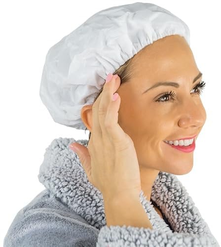 Vive No Rinse Shampoo Cap (6 pz),Cuffia doccia morbida con balsamo,Lavaggio e cura dei capelli senza profumo,Monouso,Perfetto per post-chirurgia, anziani e riabilitazione (bianco)