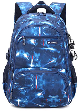 Amythe Schulrucksack Schulranzen Jungen, Schultasche mit Trolleygurten 16 Inch Wasserdicht Daypack Groß Nylon Lässig Kinderrucksack 3-9. Klasse für Schule und Reise