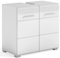 Newroom Waschbeckenunterschrank Weiß Hochglanz Badschrank Modern - 60x56x34 cm (BxHxT) - Standschrank Badezimmermöbel - [Floyd.Two] Bad Badezimmer