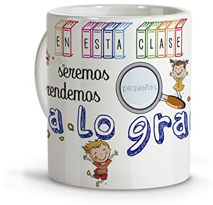 Regalo Profesora Infantil. Taza para Profesor. Regalos Originales. Taza de Cerámica. Varios Diseños. Aprender a Lo Grande.