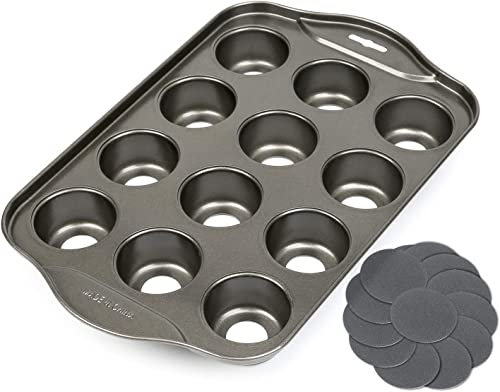 SGAONSN Muffin Pan,12 Cupcake Pan,Cheesecake Pan with Removable Bottom for Wedding/Birthday/Christmas Cake,Cake pan,Tart pan,Quiche pan