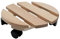 Spetebo Holz Pflanzenroller Buche massiv - Ø 30 cm - Blumen Rolluntersetzer rund - Rollbrett Rolluntersetzer Pflanzen Blumen Untersetzer zum Rollen