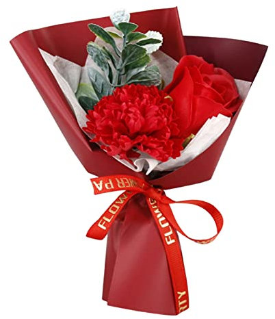 Coffret cadeau fleur de savon de bain, savon floral parfumé aux pétales de fleurs pour la fête des mères le 14 février Rouge 3 paquet