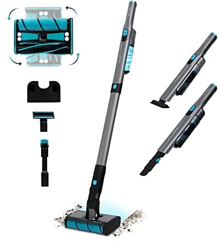 Cecotec Aspirapolvere Scopa Elettrica Senza Fili Portatile Ultraleggero Scoba 2100 Twice, 210W, 20Kpa, Motore Brusless, Auton 45Min, Testa Motorizzata Omnidirezionale Doppia Spazzola, 2 Accessori