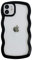 QLTYPRI Compatible with iPhone 11 Case, Cute Curly Wave Frame Clear Case for Girls Women, Transparent Soft Silicone TPU Bumper Shockproof Protective Phone Cover for iPhone 11 - Black