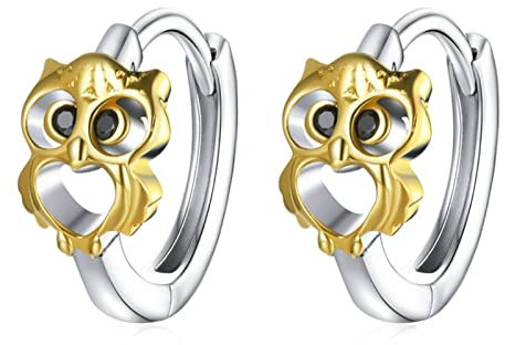 Vintage Gold Kreative Eule Schnalle Ohrringe Für Frauen Schwarze Augen Tier Ohr Schnalle Statement Mode Ohrschmuck